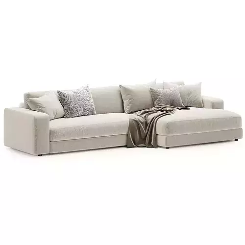 Hansen L Shaped Sofa 3D model 4