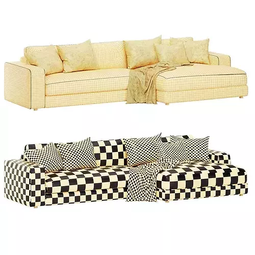 Hansen L Shaped Sofa 3D model 7