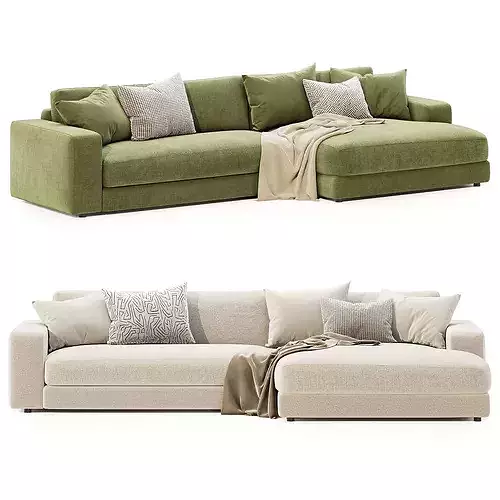 Hansen L Shaped Sofa 3D model 2