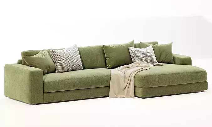 Hansen L Shaped Sofa 3D model 5
