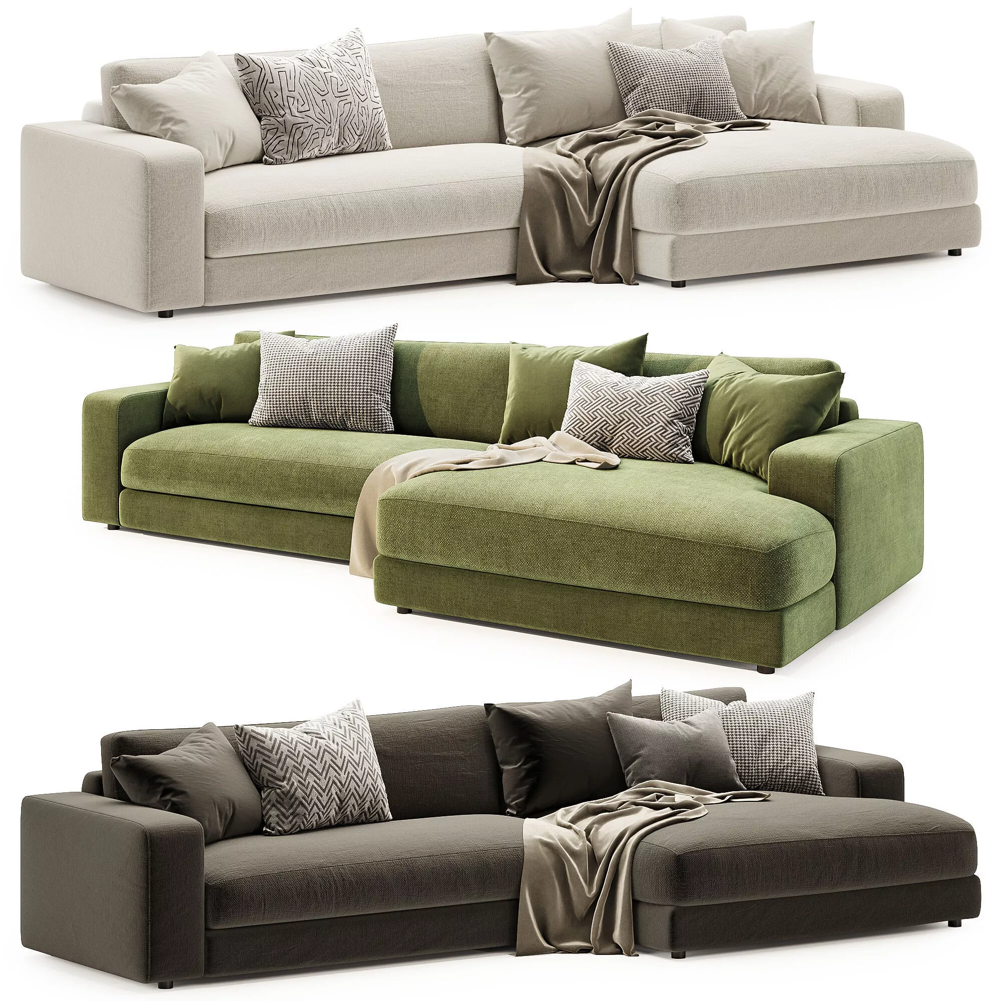 Hansen L Shaped Sofa 3D model