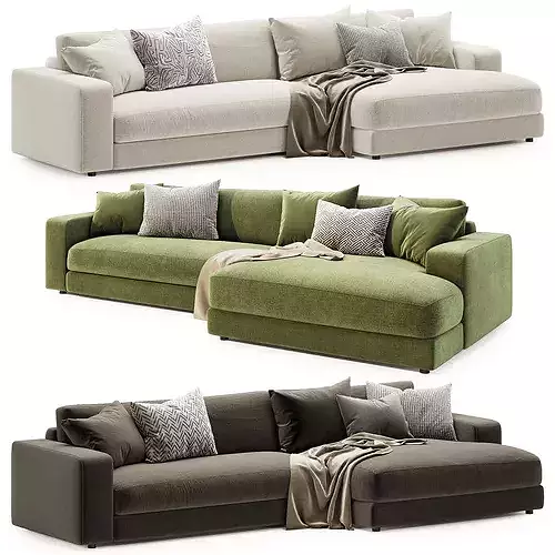 Hansen L Shaped Sofa 3D model