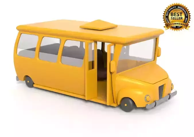 Cartoon bus 3D model