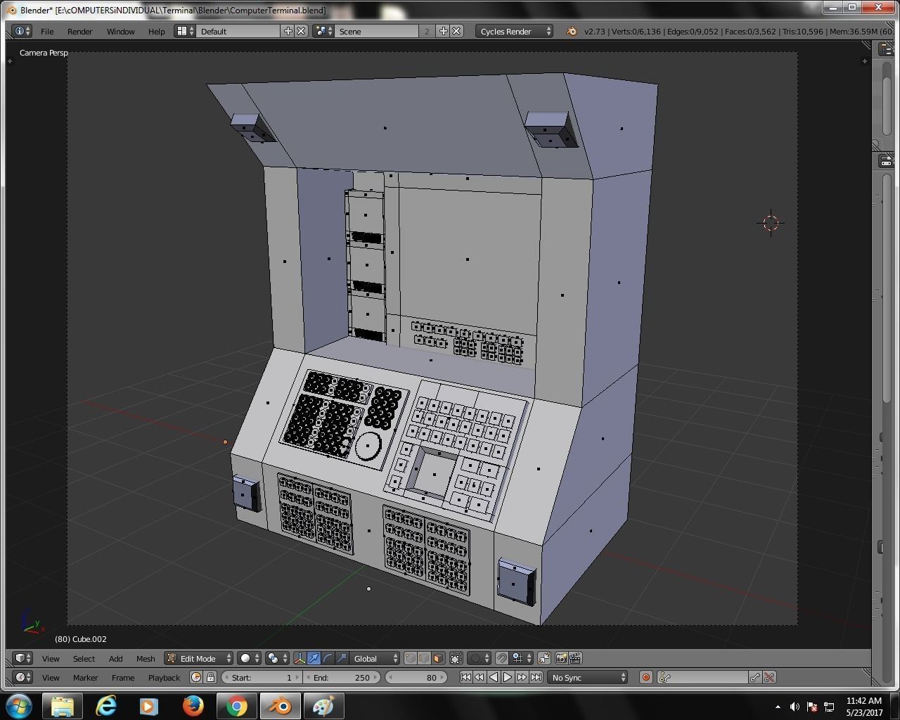 Terminal Computer Interface Module Sci Fi Prop Electronic 4k Tex Low-poly 3D model_1