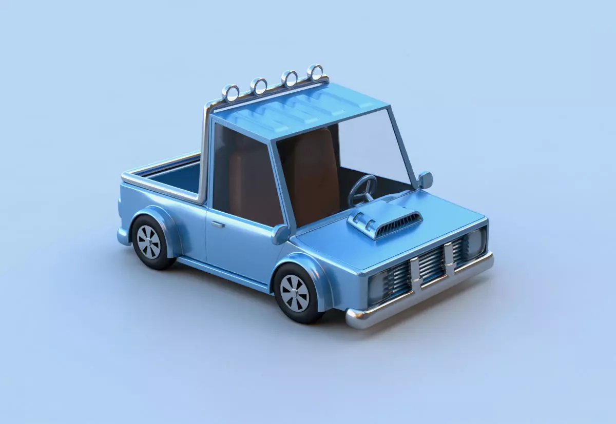 Cartoon car 3D model_0