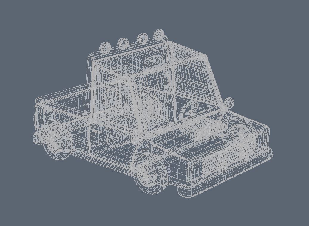 Cartoon car 3D model_2