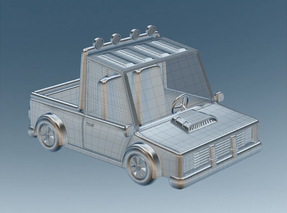 Cartoon car 3D model_1