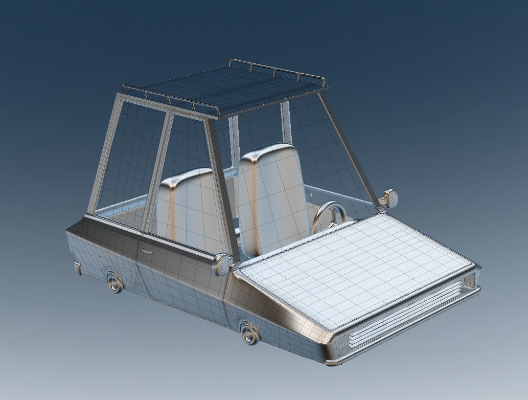 Car cartoon 3D model_1