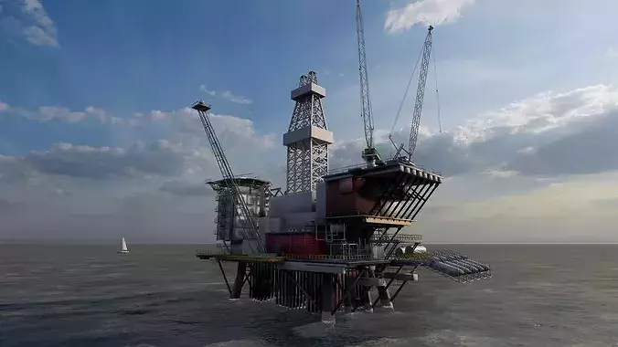Oil Rig Platform-Complex and Oil Gas Rig