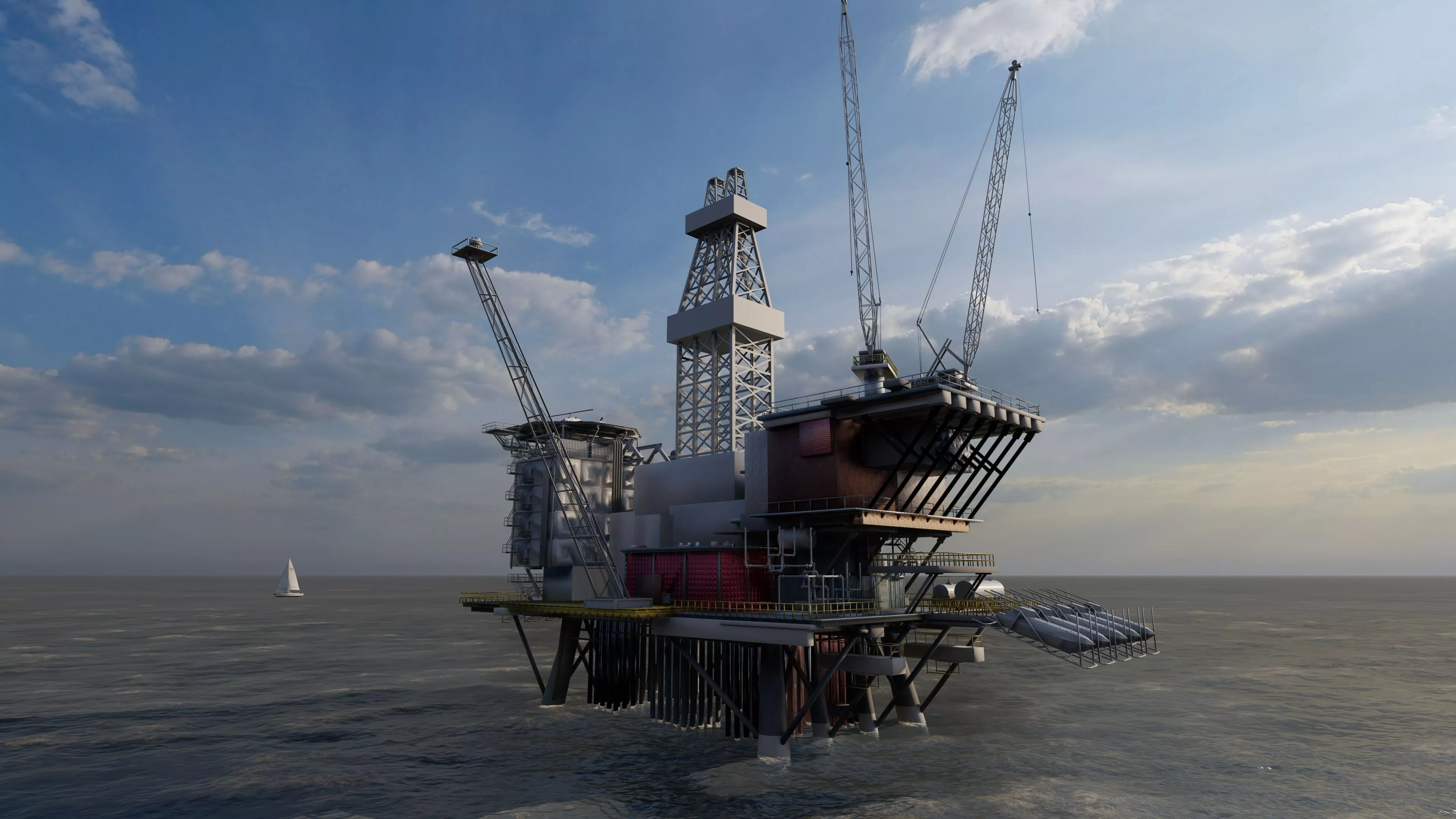 Oil Rig Platform-Complex and Oil Gas Rig 3D model