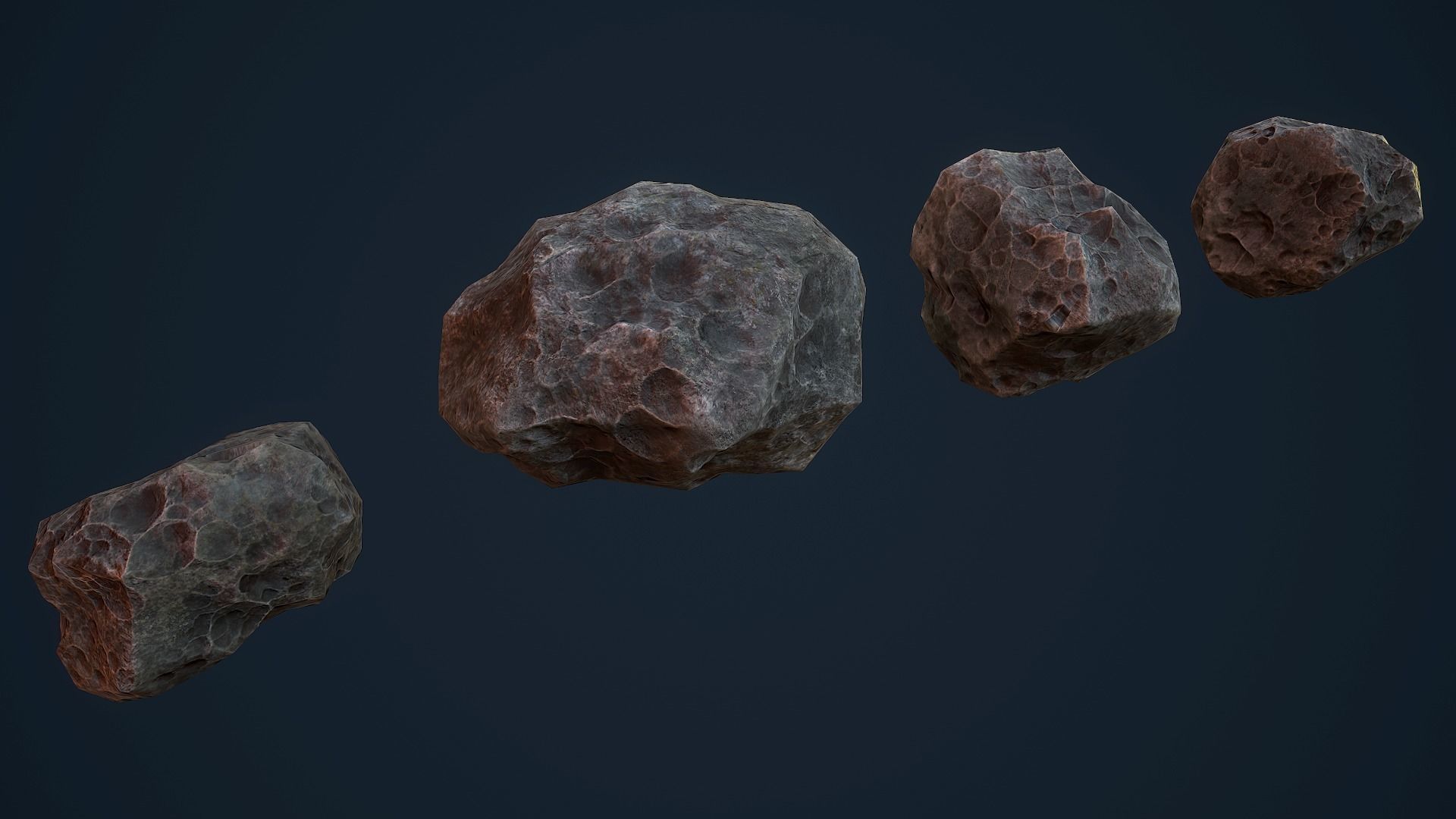Asteroids -Meteorite PBR Low-poly 3D model_6