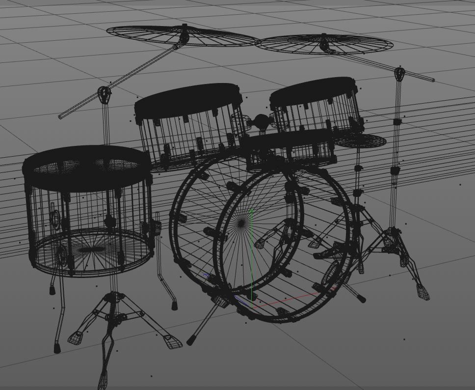 Drum sets 3D model_5