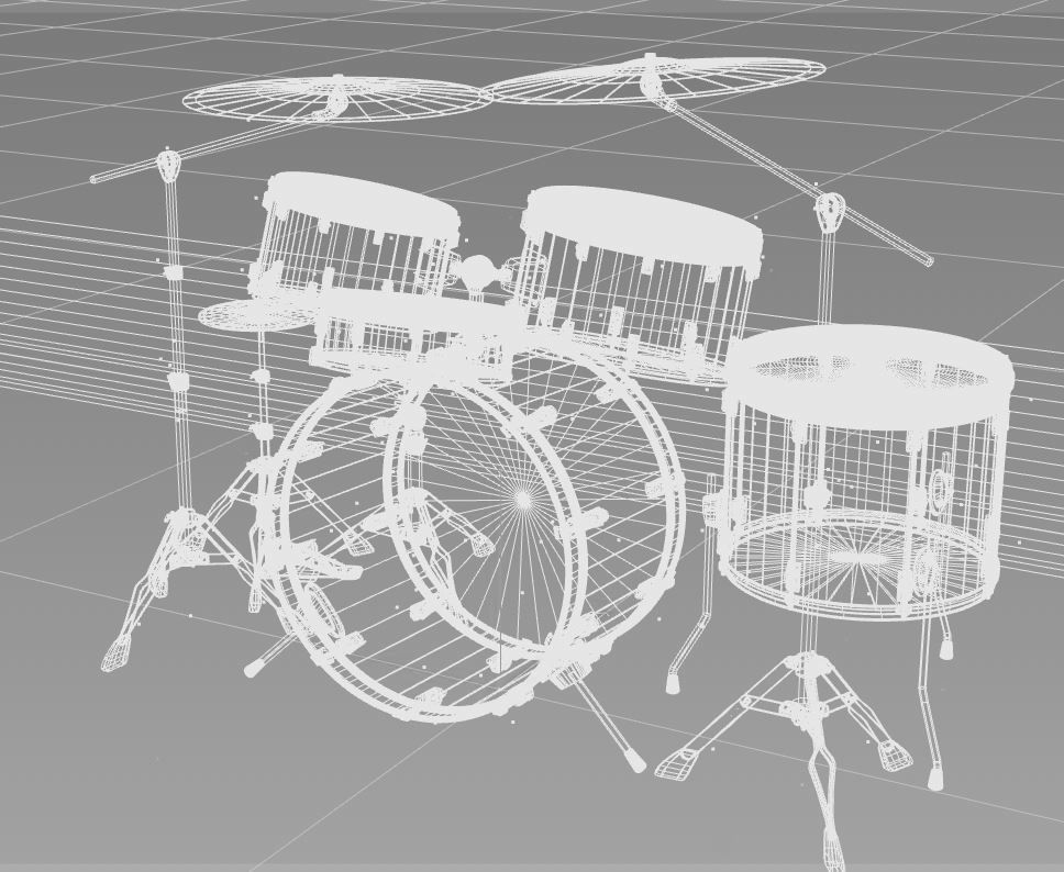 Drum sets 3D model_2