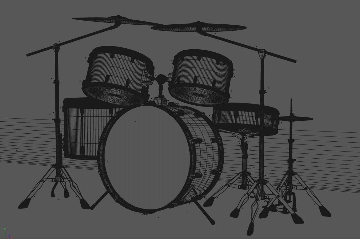 Drum sets 3D model_4
