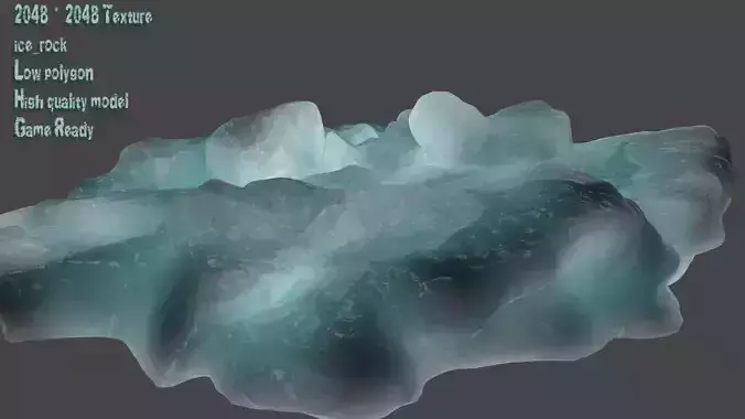 Ice rock Low-poly 3D model