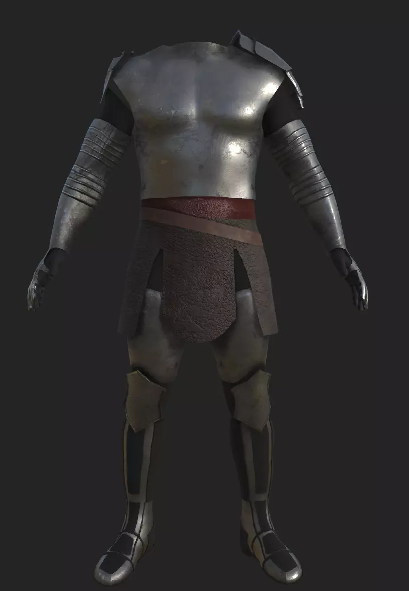 Armatura Medievale a Piastre - Asset 3D Realistico Low-poly 3D model