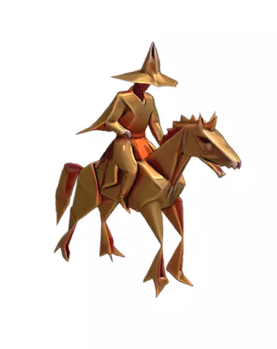 Origami Wizard Rider 3D print model