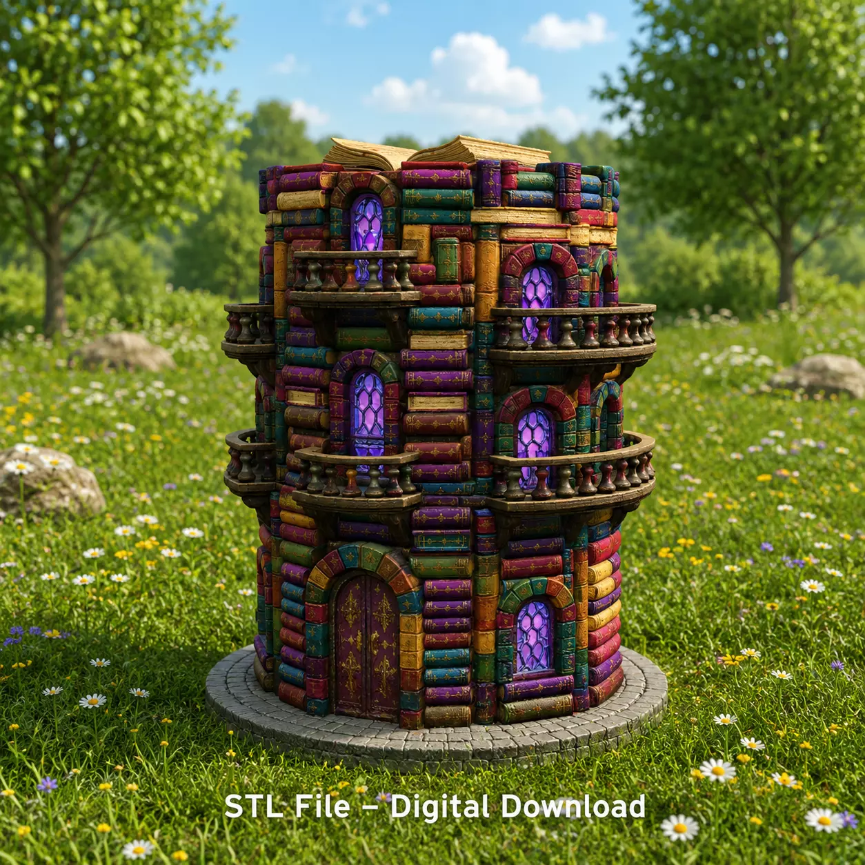 Enchanted Library Tower STL File for 3D Print 3D print model