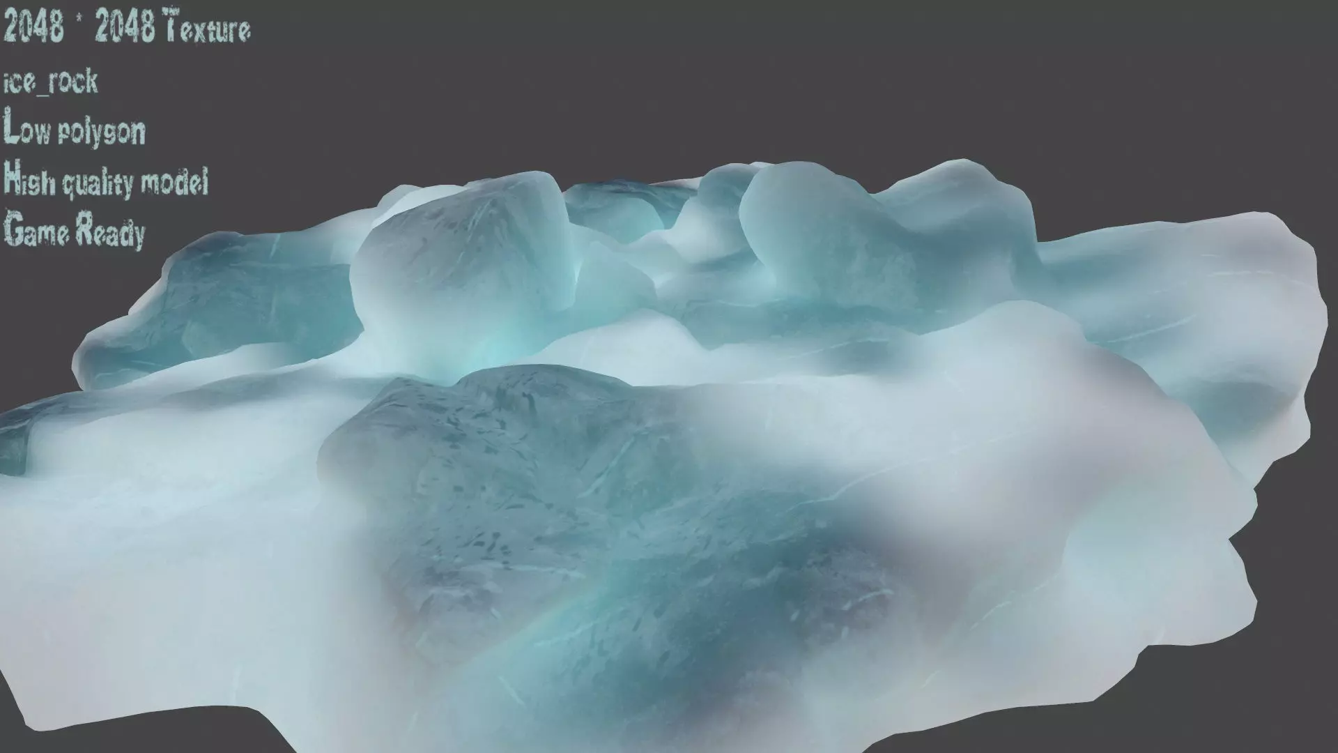 Ice crystals Low-poly 3D model_0