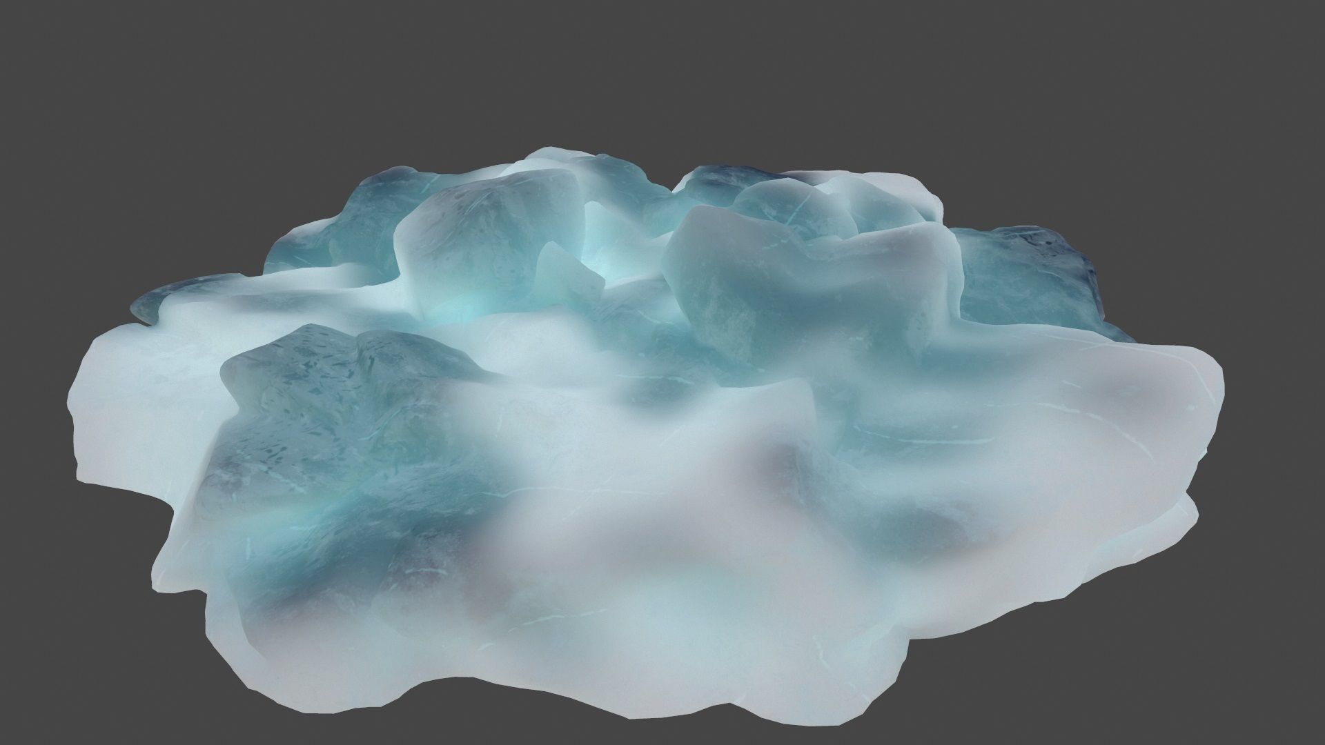 Ice crystals Low-poly 3D model_1