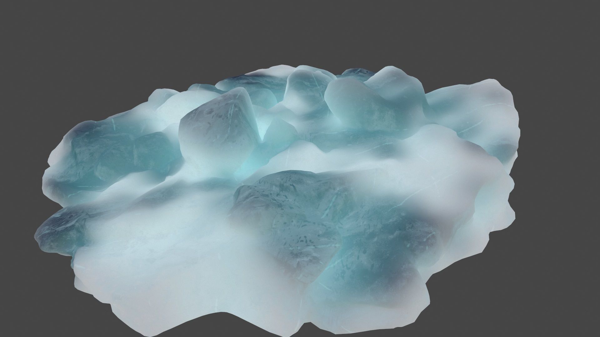 Ice crystals Low-poly 3D model_2