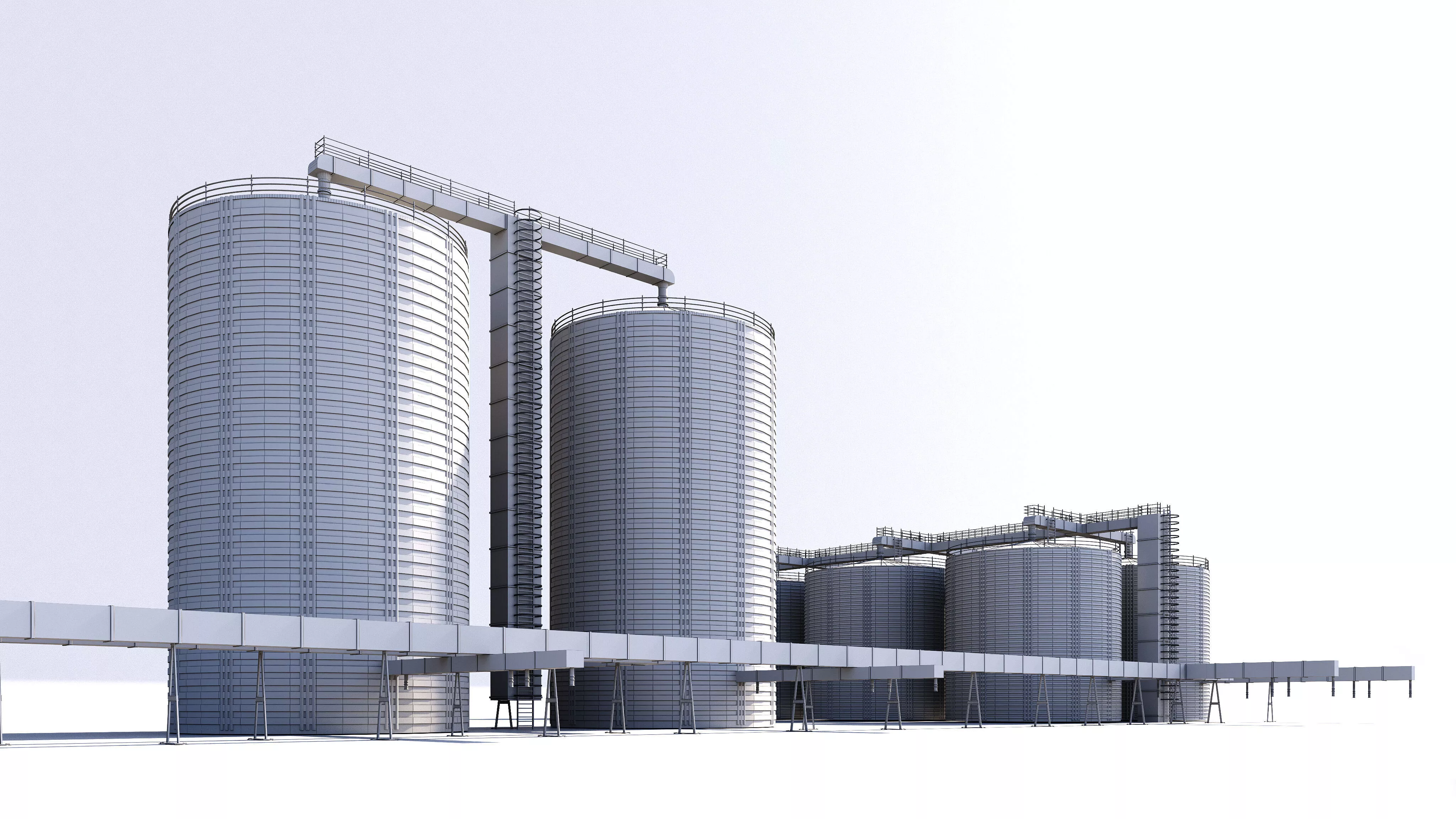 Grain Elevator Complex 3D model