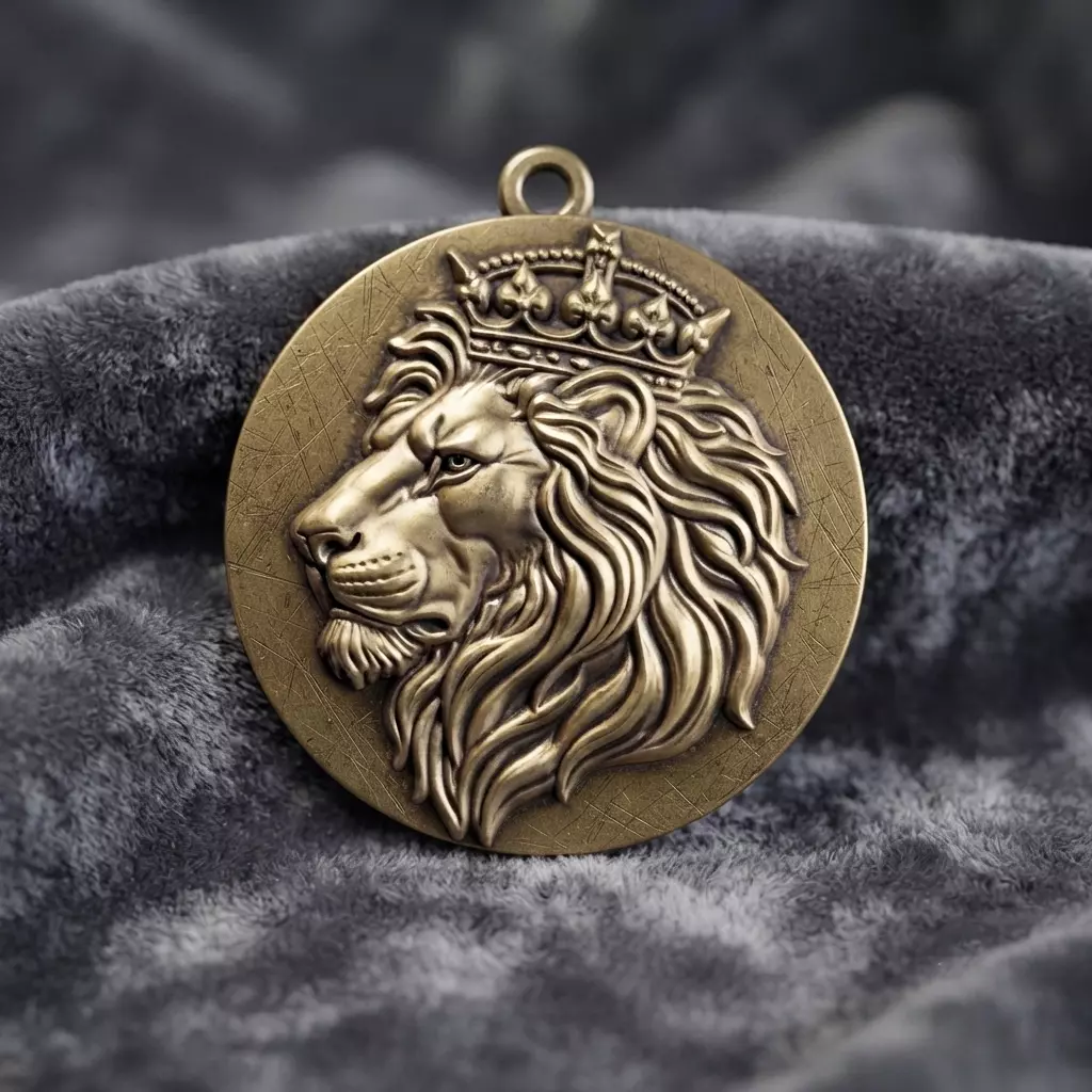 Crowned Lion Pendant 3D Print Model 2 3D print model