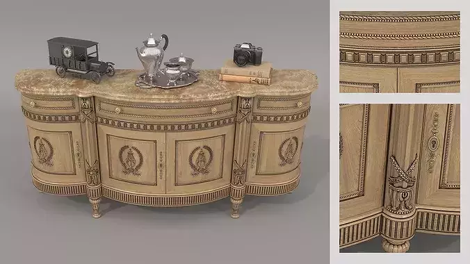 Classic Royal Sideboard 3D model 5