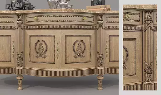 Classic Royal Sideboard 3D model 4