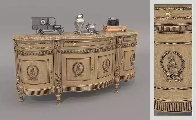 Classic Royal Sideboard 3D model 3
