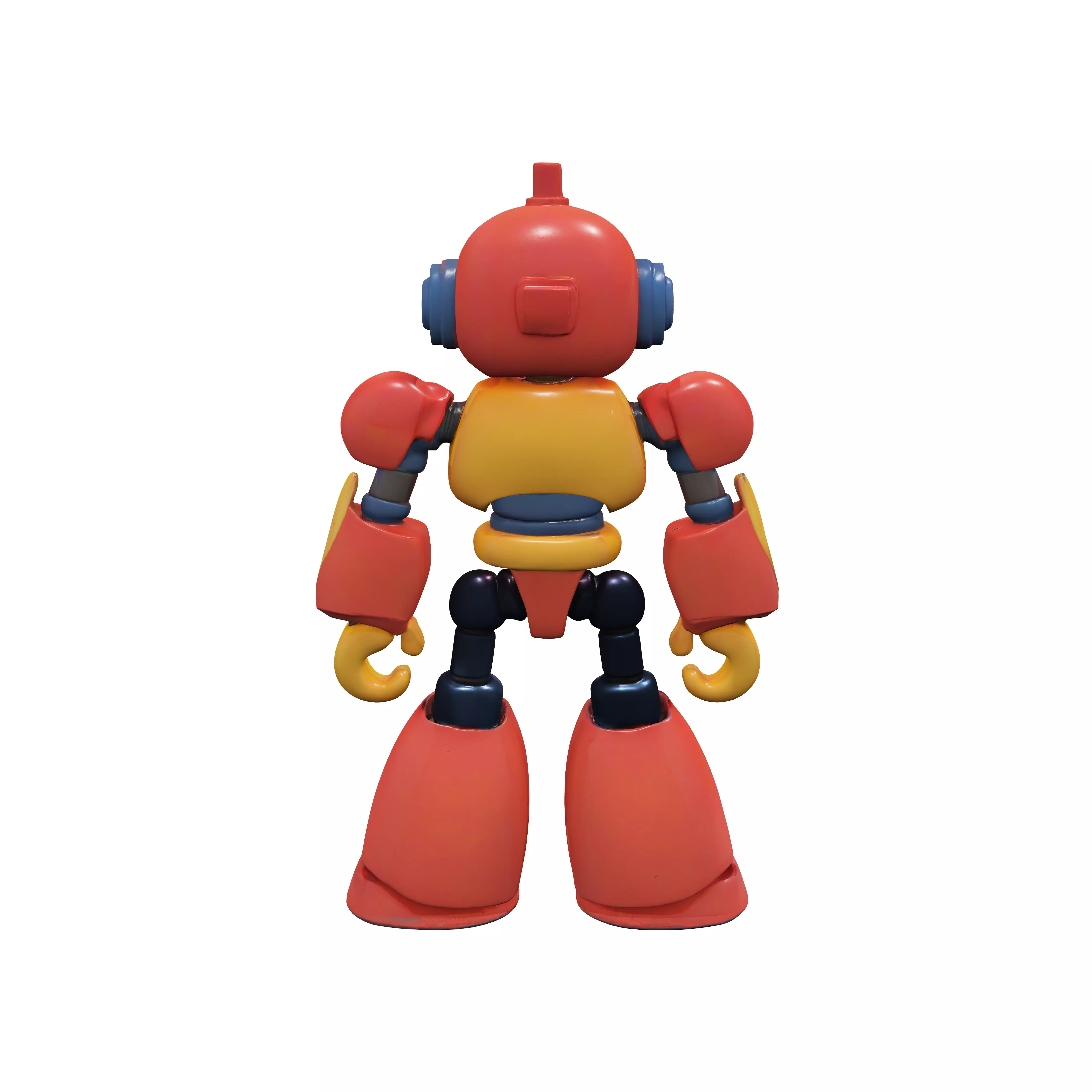 Lowpoly stylized TOY ROBOT CHAMPION with a blocky retrofuturis 3D model