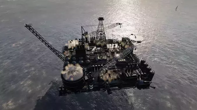 Oil Rig Platform-Complex and Oil Gas Rig