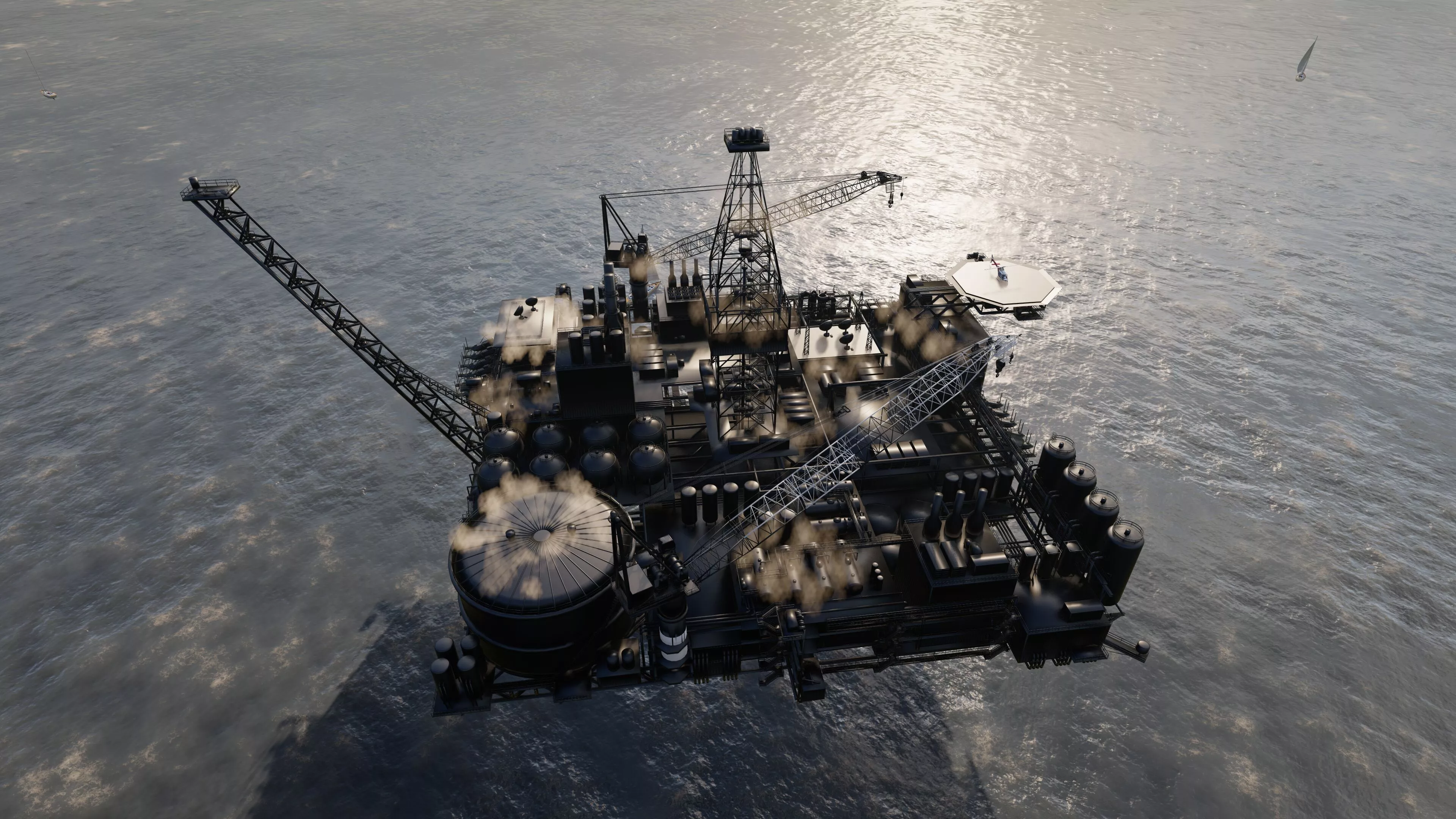 Oil Rig Platform-Complex and Oil Gas Rig 3D model