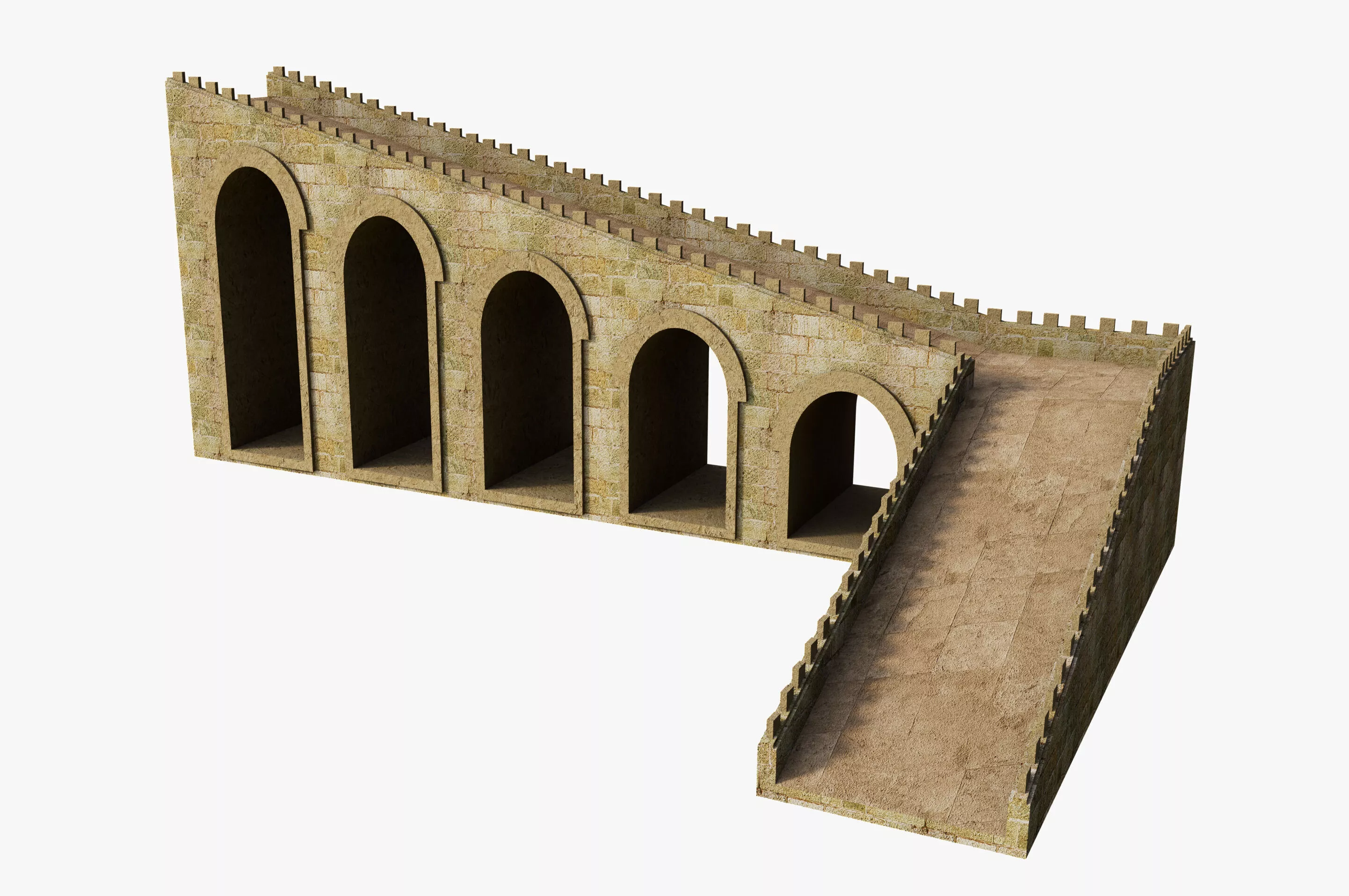 Ancient structure arch stairs Free 3D model