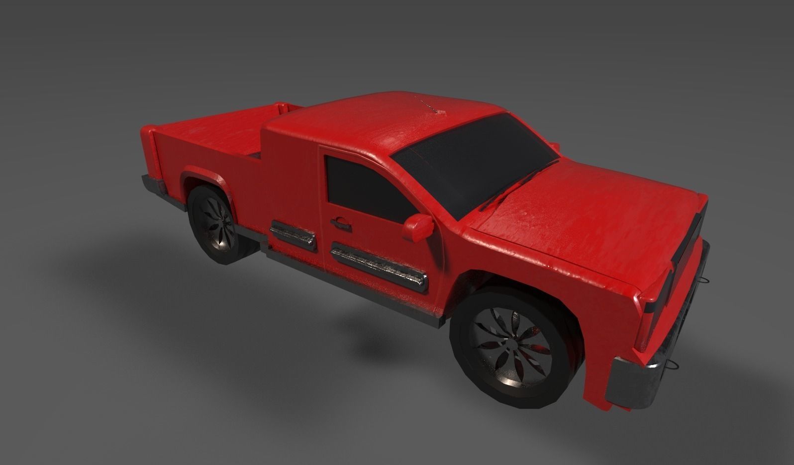 Red Pickup Truck Free low-poly 3D model