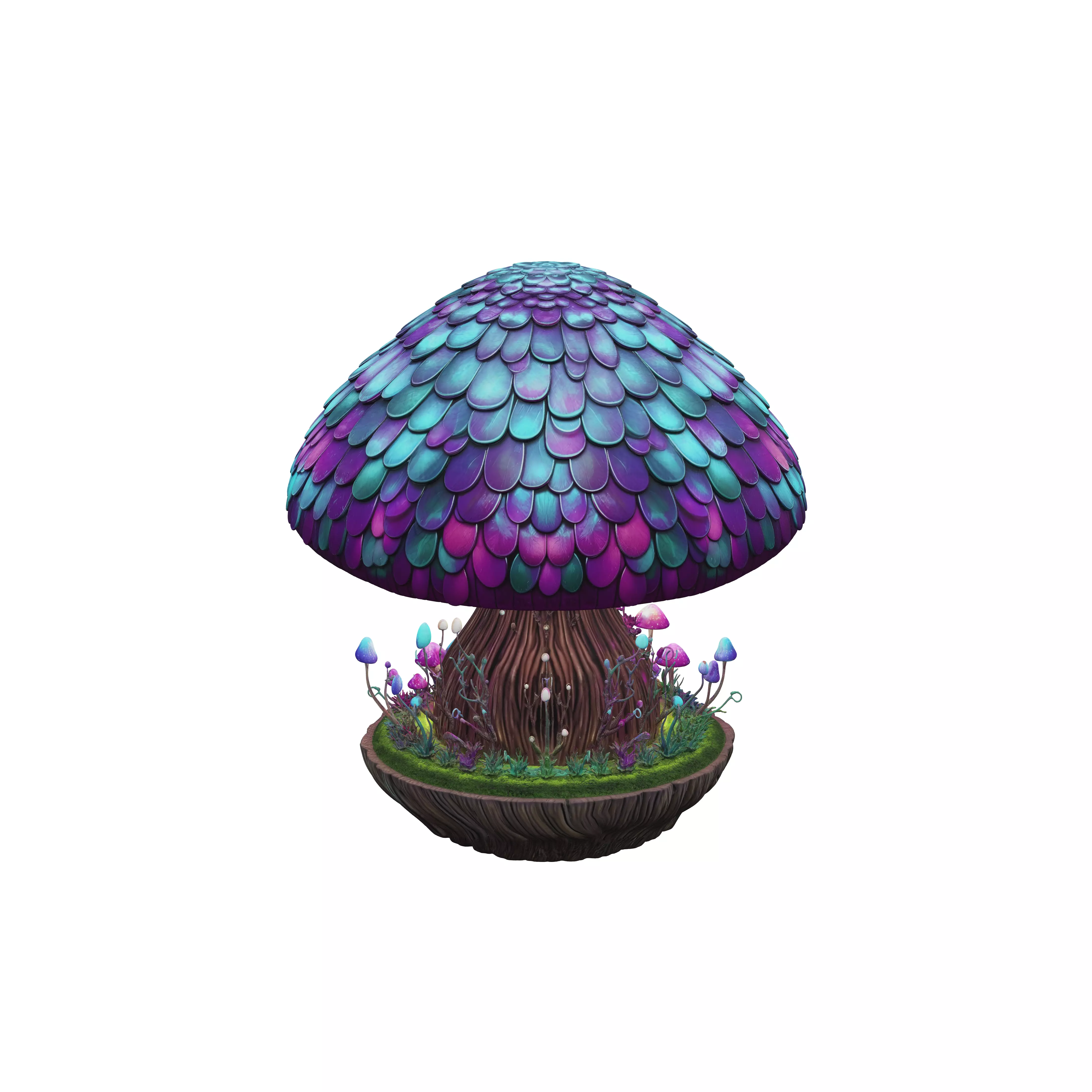 Luminous Mushroom Village 3D model