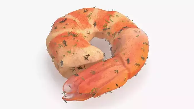 Cooked Shrimp with Tail 3D model