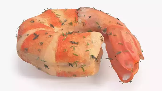 Cooked Shrimp with Tail 3D model 6