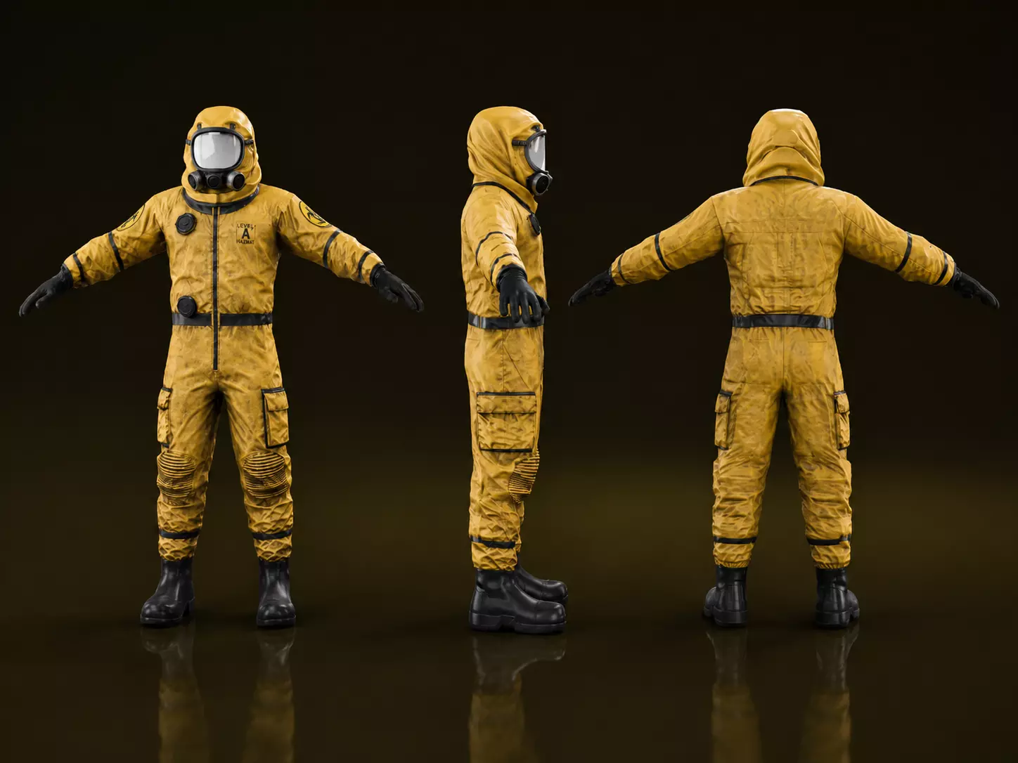 Hazmat Suit - Rigged Low-poly 3D model