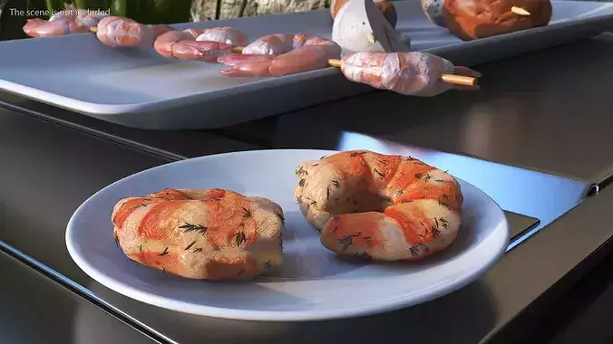 Cooked Shrimp 3D model 3
