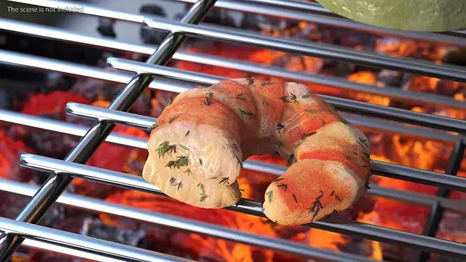 Cooked Shrimp 3D model 4