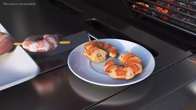 Cooked Shrimp 3D model 2