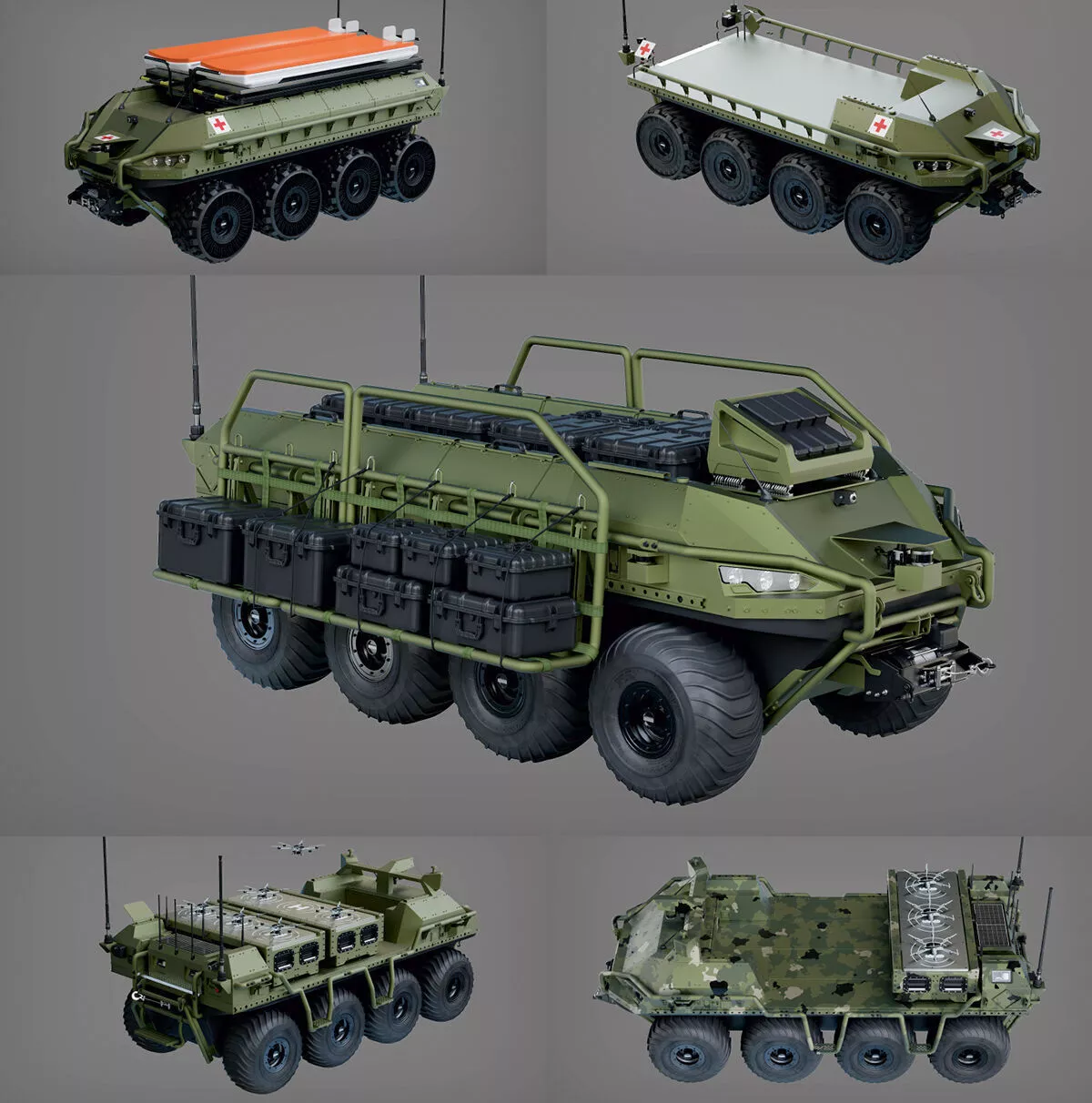 Dosch 3D - Defense Modular UGV Details 3D model