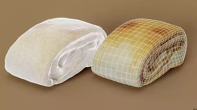 3D Scan of Sweet Cinnamon Roll Low-Poly Baked Pastry Asset Low-poly 3D model 3