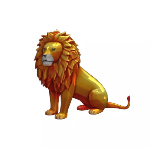 Majestic Sitting Lion Sculpture 3D print model