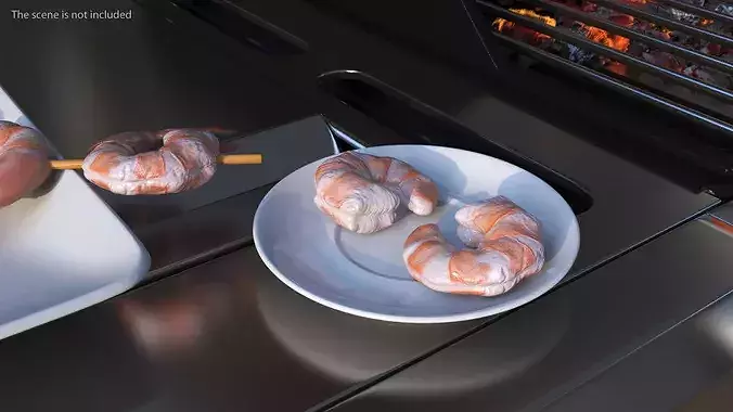 Peeled Shrimp Fresh 3D model 2