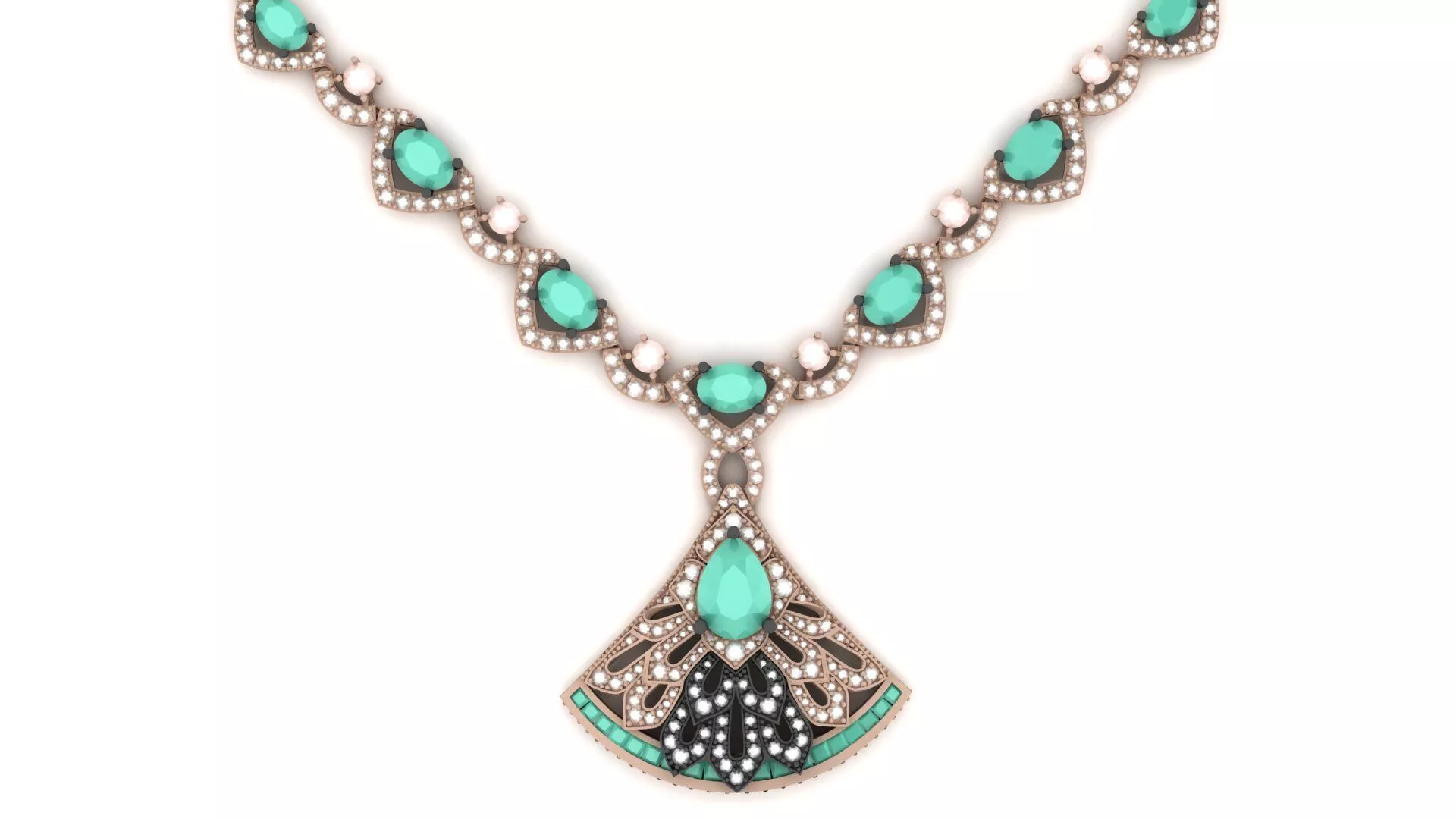 Diamond-Emerald Luxury Pendant 003 3D print model