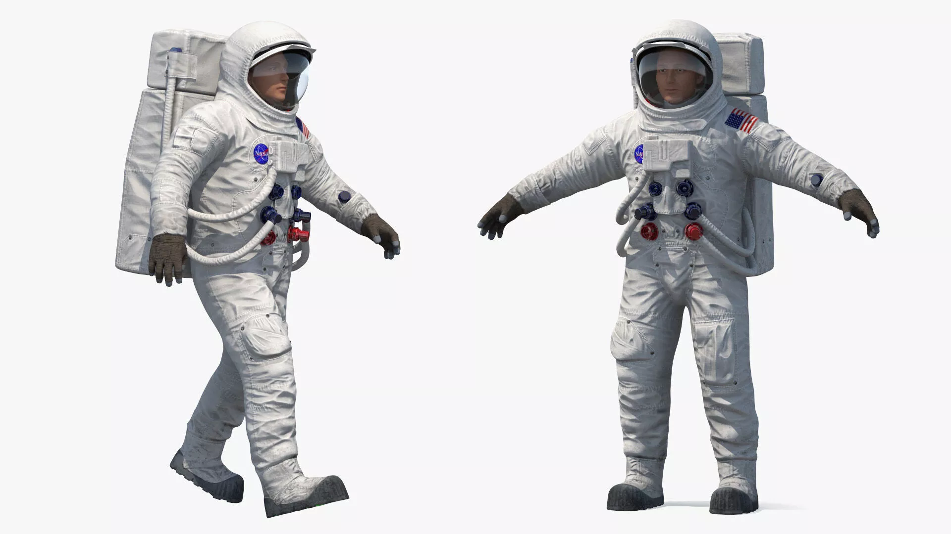 NASA Astronaut Suit A7L Rigged for Cinema 4D 3D model