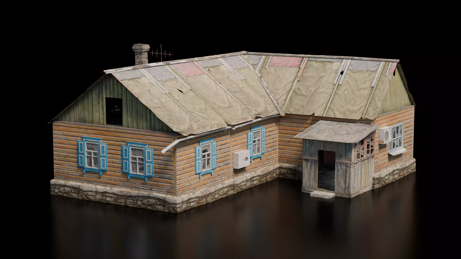 Abandoned House 11 Low-poly 3D model