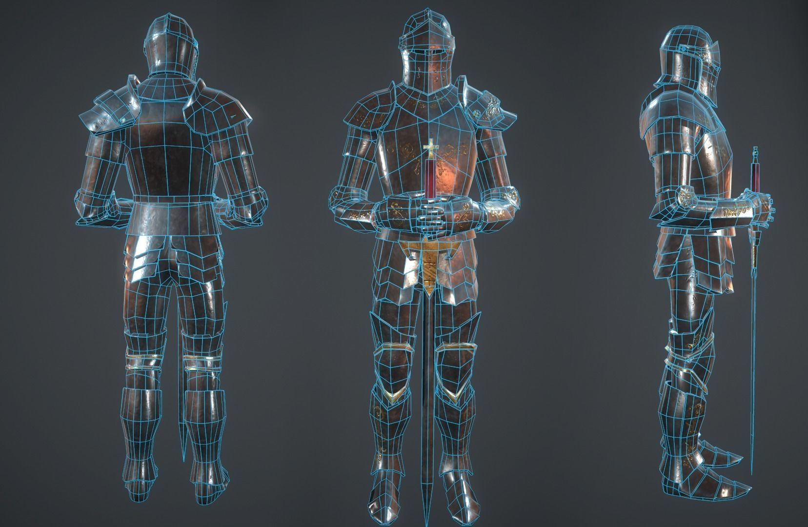 Armor Low-poly 3D model_3